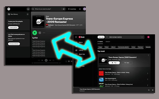 Spotify  YouTube Music Redirector  from Chrome web store to be run with OffiDocs Chromium online