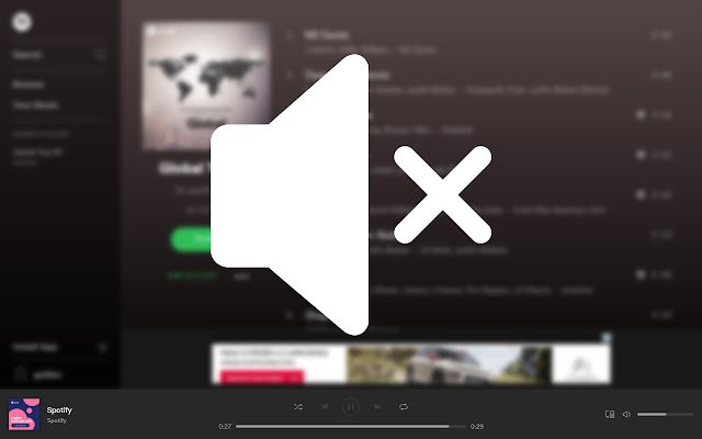 SpotiShush mula sa Chrome web store na tatakbo sa OffiDocs Chromium online