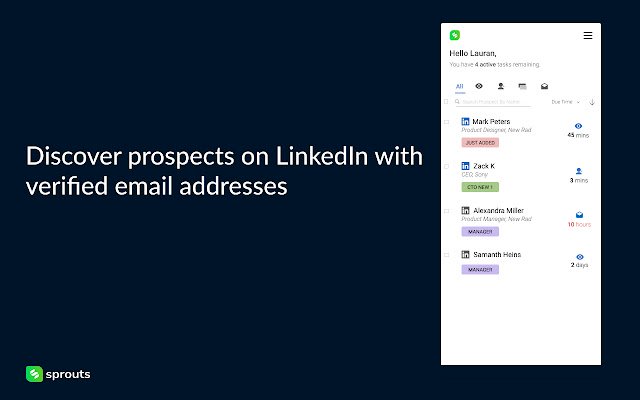 Sprouts Engage: Sales Engagement sa LinkedIn mula sa Chrome web store na tatakbo sa OffiDocs Chromium online