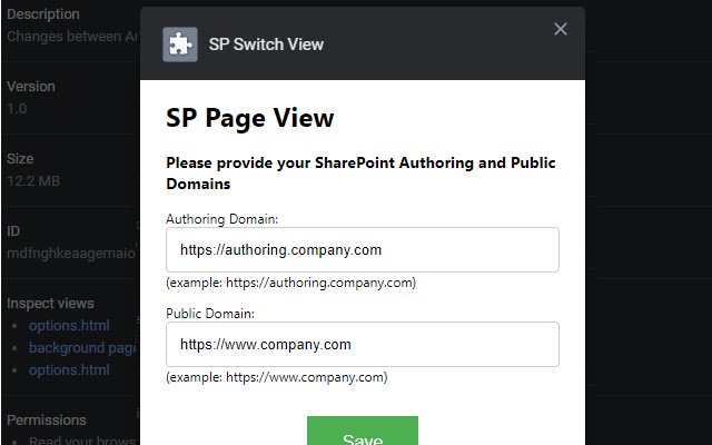 SP Switch View  from Chrome web store to be run with OffiDocs Chromium online