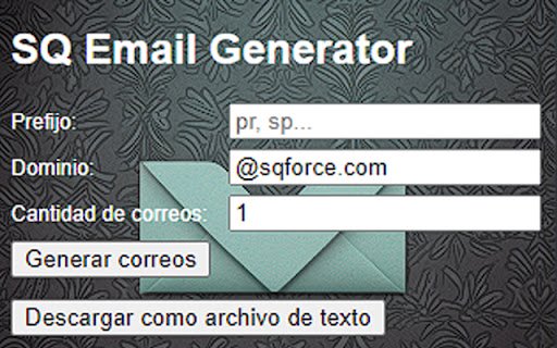 SQ Email Generator  from Chrome web store to be run with OffiDocs Chromium online