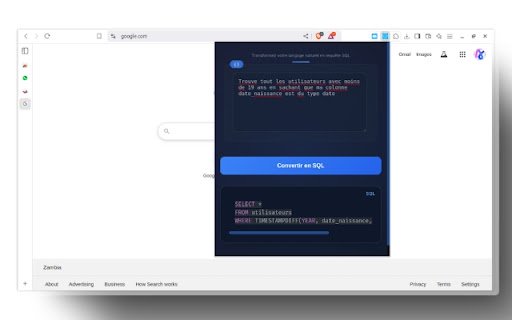 SQL.ai  from Chrome web store to be run with OffiDocs Chromium online