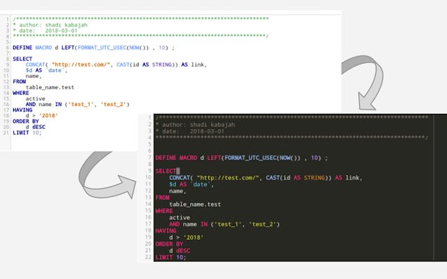 SQL Dark Theme  from Chrome web store to be run with OffiDocs Chromium online