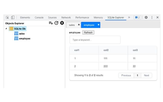 SQLite Explorer จาก Chrome เว็บสโตร์ที่จะรันด้วย OffiDocs Chromium ทางออนไลน์