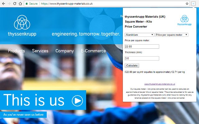Square Meter Kilo Price Converter mula sa Chrome web store na tatakbo sa OffiDocs Chromium online