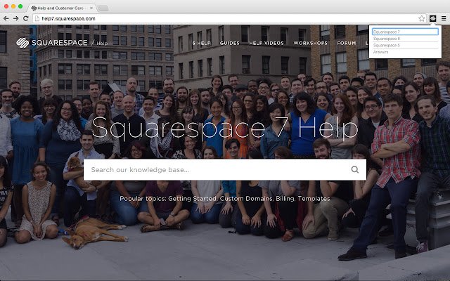 Панель інструментів довідки Squarespace із веб-магазину Chrome для запуску з OffiDocs Chromium онлайн