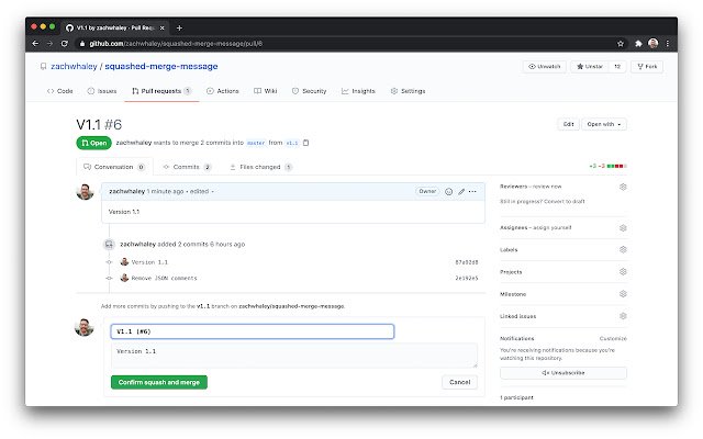 Squashed Merge Message  from Chrome web store to be run with OffiDocs Chromium online