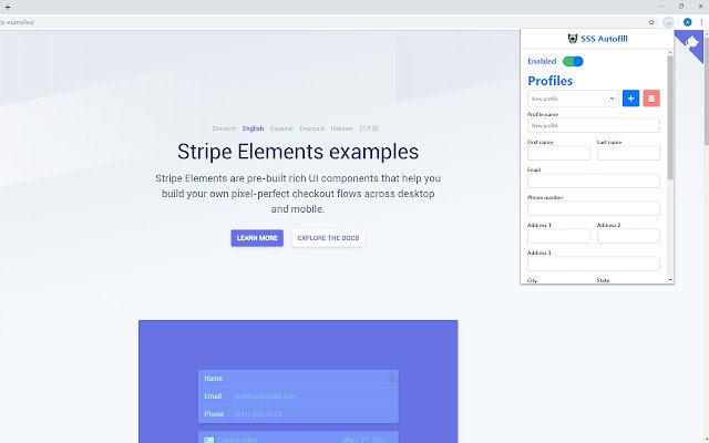 SSS Autofill  from Chrome web store to be run with OffiDocs Chromium online