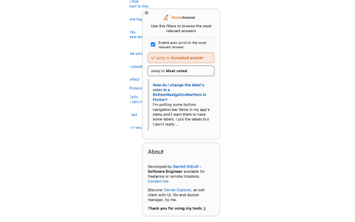 StackAnswer  from Chrome web store to be run with OffiDocs Chromium online