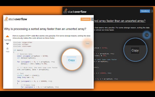 Stack Copy Button  from Chrome web store to be run with OffiDocs Chromium online