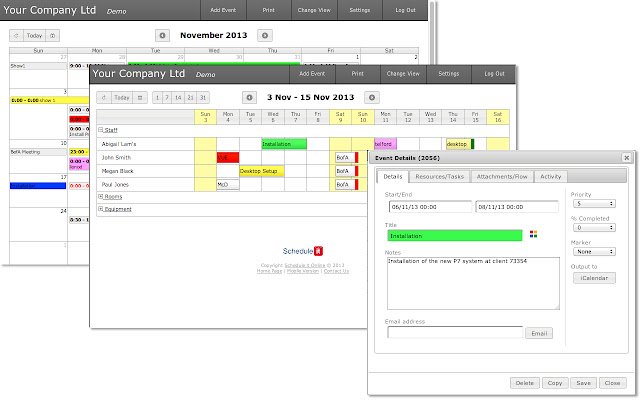 Staff Planning Scheduling Chrome 웹 스토어에서 Pro를 OffiDocs Chromium 온라인으로 실행하도록 예약