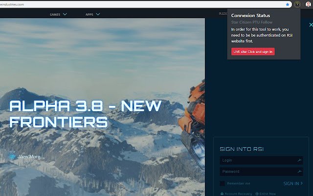 Star Citizen PTU Follow  from Chrome web store to be run with OffiDocs Chromium online