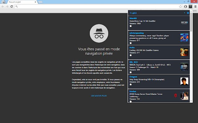 Starcraft 2 Streams  from Chrome web store to be run with OffiDocs Chromium online