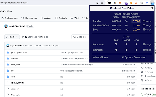 Starknet Gas Price  from Chrome web store to be run with OffiDocs Chromium online
