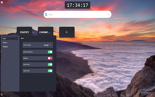 Startify  from Chrome web store to be run with OffiDocs Chromium online