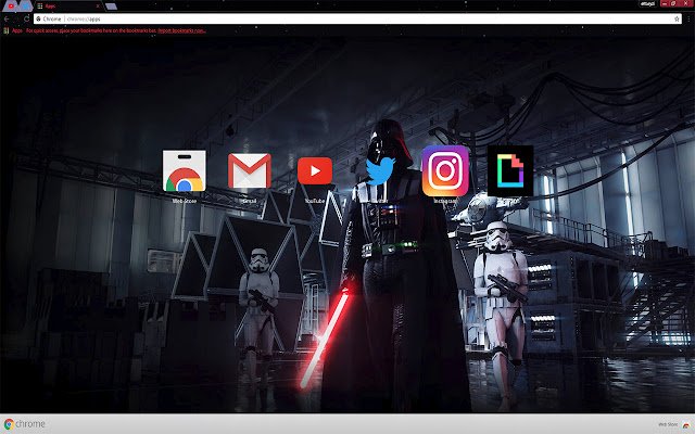 Chrome web mağazasından Star Wars: Battlefront 2 (Darth Vader) Teması OffiDocs Chromium çevrimiçi ile çalıştırılacak