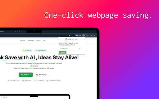 StashForMe  from Chrome web store to be run with OffiDocs Chromium online