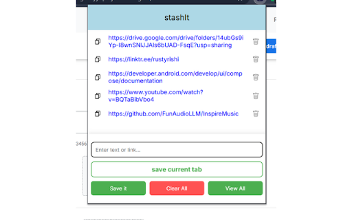 Stash It  from Chrome web store to be run with OffiDocs Chromium online