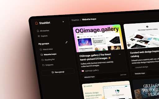 Stashlist  from Chrome web store to be run with OffiDocs Chromium online