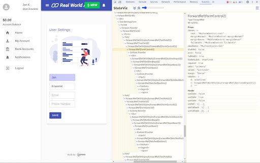 StateViz  from Chrome web store to be run with OffiDocs Chromium online