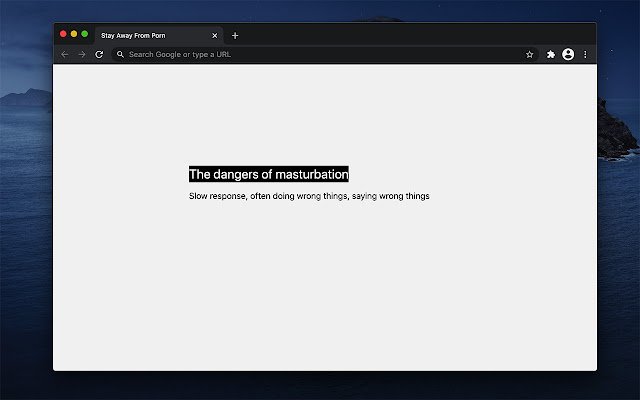 Stay Away From Porn  from Chrome web store to be run with OffiDocs Chromium online