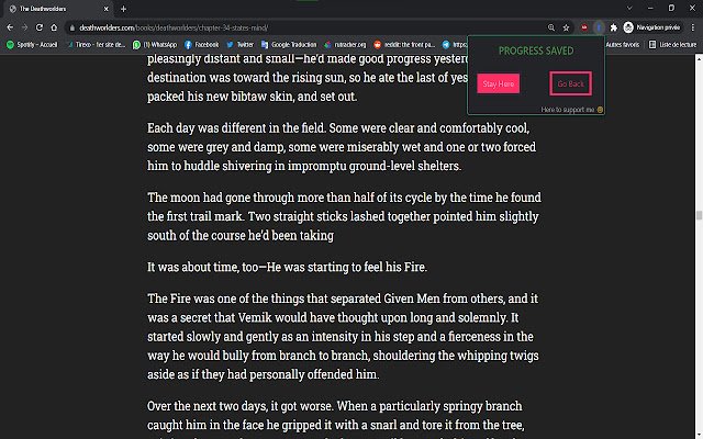 StayHere: WebPage Bookmark  from Chrome web store to be run with OffiDocs Chromium online