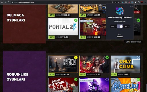Steam Currency Converter  from Chrome web store to be run with OffiDocs Chromium online