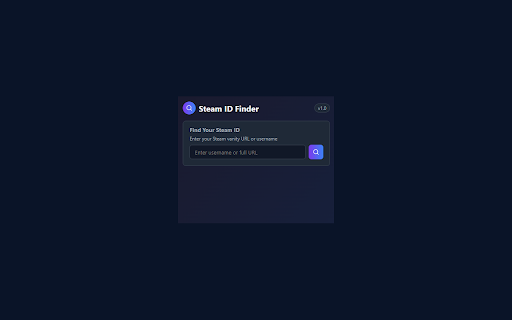 Steam ID Finder  from Chrome web store to be run with OffiDocs Chromium online