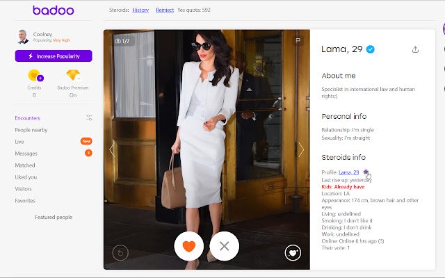 Steroids for Badoo v.1.5  from Chrome web store to be run with OffiDocs Chromium online