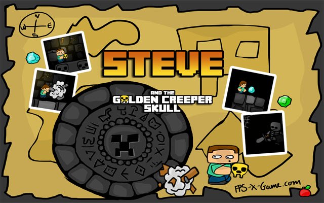 Steve  the Golden Creeper Skull  from Chrome web store to be run with OffiDocs Chromium online
