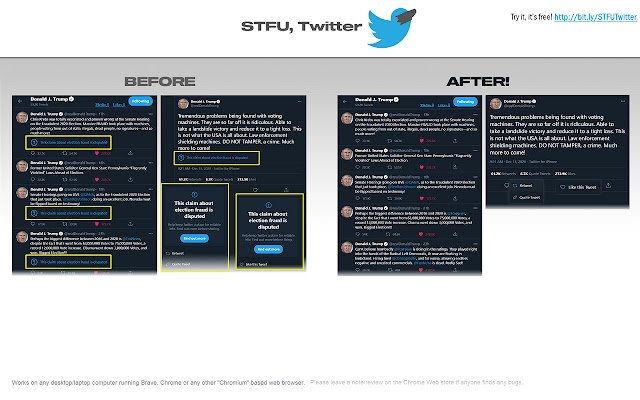STFU Twitter  from Chrome web store to be run with OffiDocs Chromium online