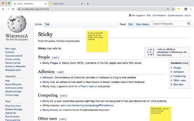 Sticky Note  from Chrome web store to be run with OffiDocs Chromium online