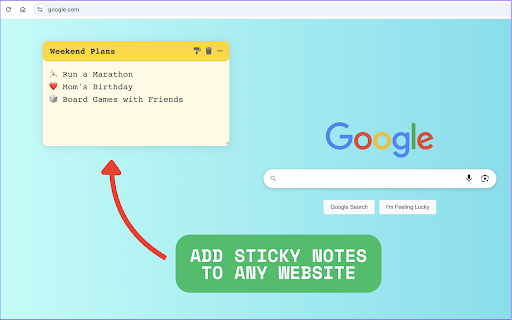 Sticky Notes  from Chrome web store to be run with OffiDocs Chromium online