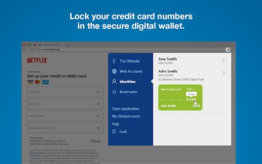 Sticky Password manager  safe  from Chrome web store to be run with OffiDocs Chromium online