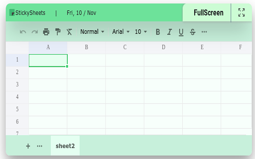 Sticky Sheets  from Chrome web store to be run with OffiDocs Chromium online