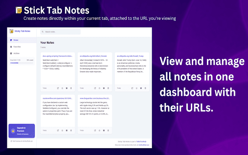 Sticky Tab Notes  from Chrome web store to be run with OffiDocs Chromium online