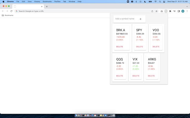 Stock Tracker  from Chrome web store to be run with OffiDocs Chromium online