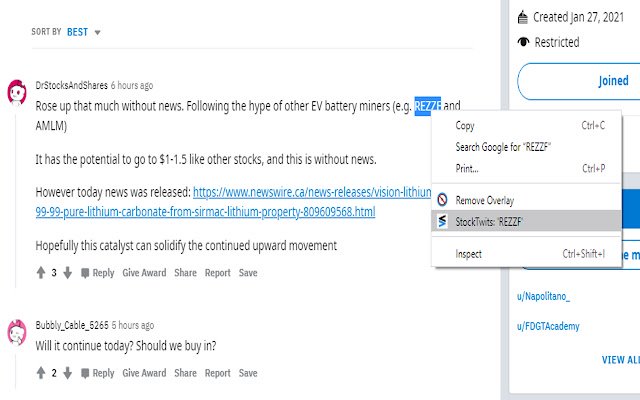 StockTwits Ticker Search  from Chrome web store to be run with OffiDocs Chromium online
