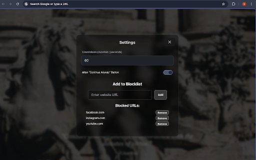 Stoic Site Blocker  from Chrome web store to be run with OffiDocs Chromium online