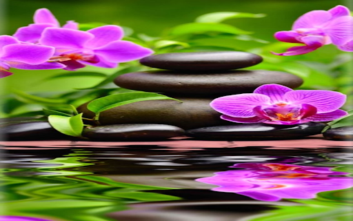 Stone background and purple orchids  from Chrome web store to be run with OffiDocs Chromium online