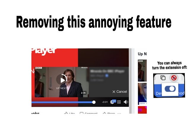 Stop next video  from Chrome web store to be run with OffiDocs Chromium online