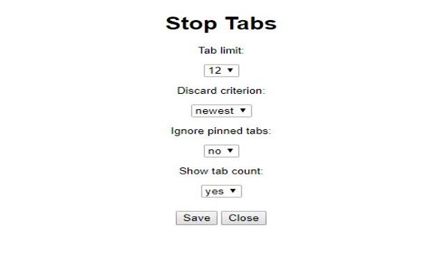 Stoppen Sie die Ausführung von Tabs 12 aus dem Chrome-Webshop mit OffiDocs Chromium online