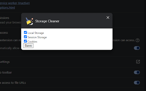 Storage Cleaner from Chrome web store to be run with OffiDocs Chromium online Storage Cleaner from Chrome web store to be run with OffiDocs Chromium online