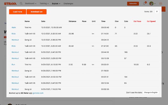 Strava Clubs Laporan daripada kedai web Chrome untuk dijalankan dengan OffiDocs Chromium dalam talian