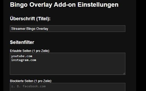 Streamer Bingo Overlay  from Chrome web store to be run with OffiDocs Chromium online
