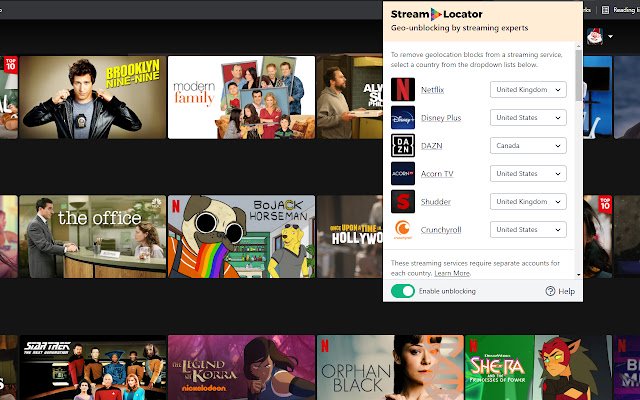 StreamLocator Geo unblocking by The Experts  from Chrome web store to be run with OffiDocs Chromium online