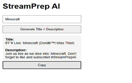 StreamPrep AI  from Chrome web store to be run with OffiDocs Chromium online