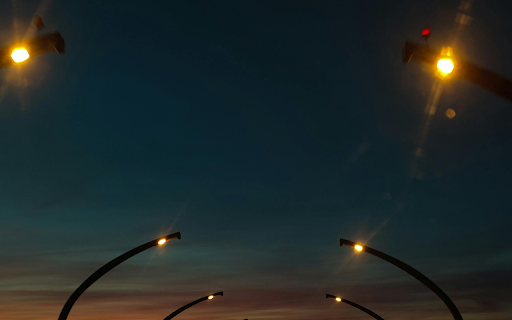 Street Lights on a Bridge at Dusk  from Chrome web store to be run with OffiDocs Chromium online