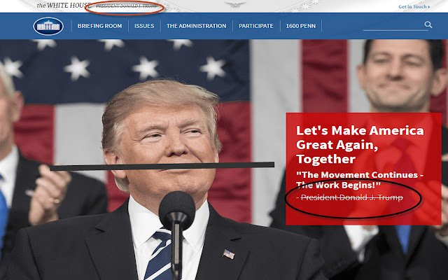 Tachado Trump da loja on-line do Chrome para ser executado com OffiDocs Chromium online