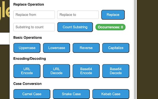 String Manipulator  from Chrome web store to be run with OffiDocs Chromium online